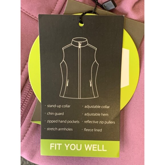 Outdoor Ventures Women Fleece-Lined Vest Medium Pocket Collar Zipper Purple New - Picture 8 of 11